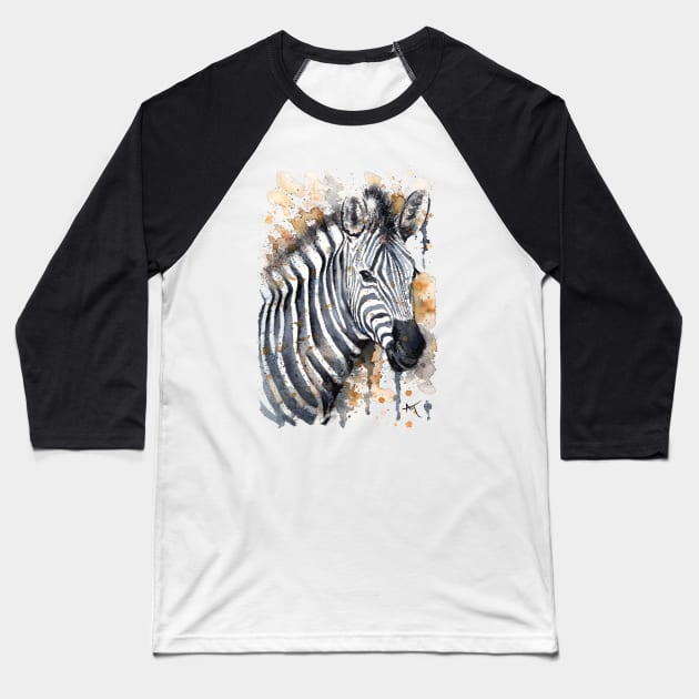 Zebra Baseball T-Shirt by Andraws Art